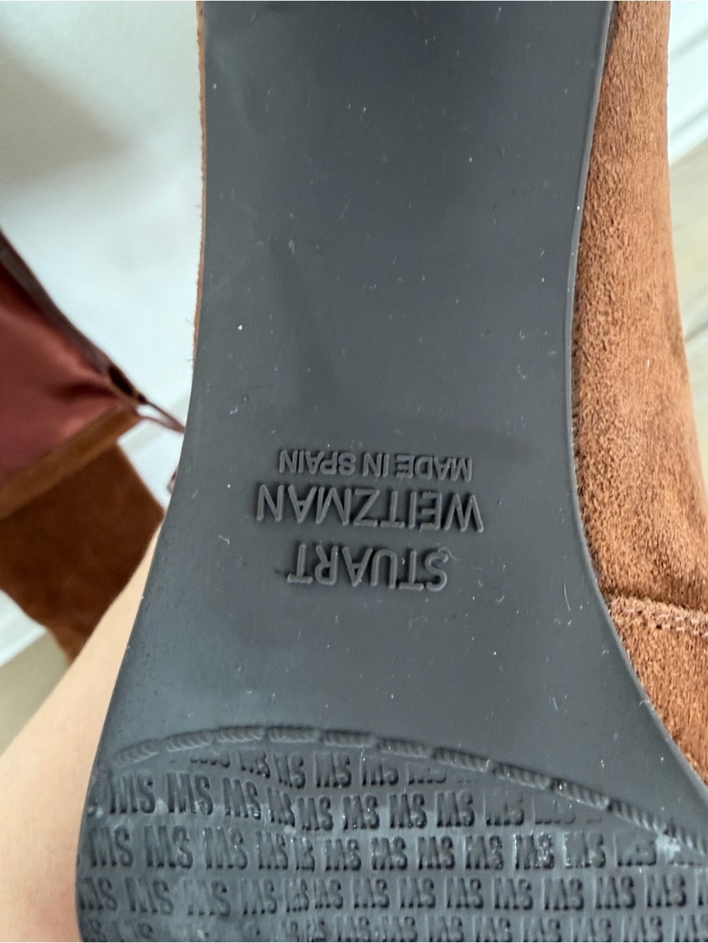 Stuart Weitzman Over the Knee Brown Suede Leather Boots - Picture 16 of 16